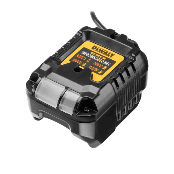 شاحن بطاريات مدمج DeWalt DCB1102 لبطاريات XR ليثيوم-أيون بجهد 12 فولت / 18 فولت